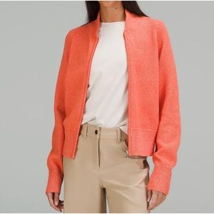 Lululemon Cotton-Blend Full-Zip Sweater Orange Size XL NWT